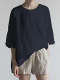 Casual Plain Crew Neck T-Shirts