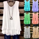 Casual Solid Sleeveless V Neck Shirts