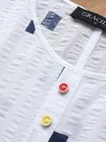 Short Sleeve Cotton-Blend Round Neck Sweet Shirts & Tops
