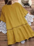 Elegant Solid Cotton-Blend Shirts & Tops