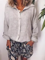 Women Casual Loose Long Sleeve Blouse Shirt Tops Tunic