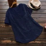 Cotton-Blend Short Sleeve Shirts & Tops