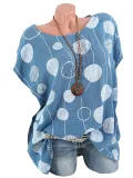 Batwing Polka Dots Cotton T-Shirts
