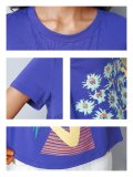 Plus Size Women Short  Sleeve  Round Neck    Floral  Casual  Tops