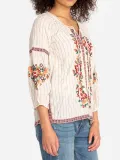 3/4 Sleeve Floral-Print Casual Shirts & Tops