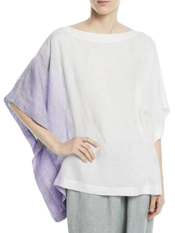 Plus Size Casual Half Sleeve Bat Sleeve Tops