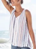 Multicolor Casual V Neck Shirts & Tops