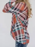 Women Paneled Long Sleeve Gingham T-Shirts