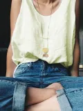 Plain Casual V Neck Sleeveless Shirts & Tops
