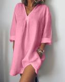 Long Sleeve Linen Casual Tops