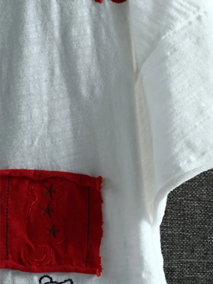 Printed Patchwork Cotton-Blend Shirts & Tops