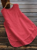 Cotton Sleeveless Paneled Shirts & Tops