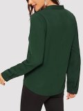 Green Chiffon 3/4 Sleeve Shirts & Tops