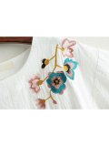 Women Casual Loose Tops Tunic Embroidery Blouse Shirt