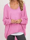 Crew Neck Polyester Asymmetric Casual T-Shirt