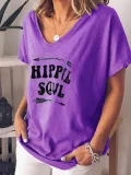 Letter Printed Casual Shirts & Tops