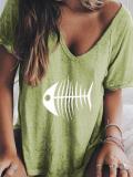 V Neck Printed Shirts & Tops