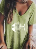 V Neck Printed Shirts & Tops