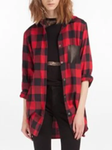 Checked Plus Size Winter Spring/Fall Shirts