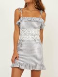 Summer Spaghetti Striped Woman Dresses