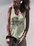 Sleeveless  Printed Shirts & Tops