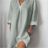 Long Sleeve Linen Casual Tops