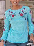 Crew Neck Long Sleeve Shirts & Tops