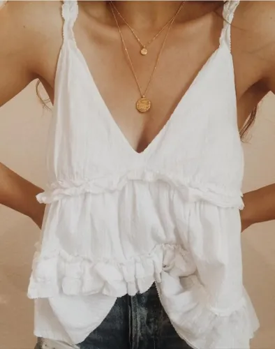 Plus Size V Neck Solid Casual Sleeveless Tops