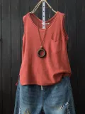 Sleeveless Solid Shirts & Tops