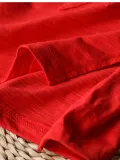 Solid Round Neck Cotton-Blend Shirts & Tops