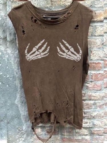Sleeveless  Printed Shirts & Tops
