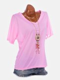 Casual Summer Multicolor V Neck Short Sleeve T-Shirts Tops