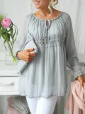 Blue Cotton Casual Shirts & Tops