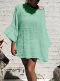 Casual Solid 3/4 Sleeve Plus Size Shirts