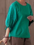 Embroidered  Loose Large Size Trumpet Sleeves Blouse Shirt