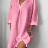 Long Sleeve Linen Casual Tops