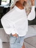White Casual Long Sleeve Shirts & Tops