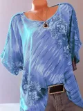 Short Sleeve Printed Casual Casual Tops