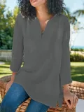 Plain Casual Soft Linen Shirts & Tops