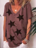 Short Sleeve V Neck Shirts & Tops