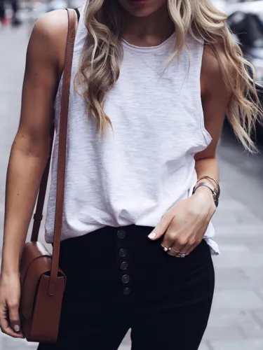 Summer Casual Tops Tunic Tanks Vest