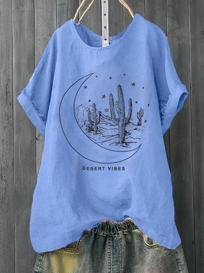 Plus Size Women Short Sleeves Round Neck Graphic Loose Casual Tops