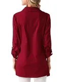 Chiffon Asymmetric Button Solid Shirt Collar Casual Blouse & Shirts