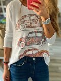 Short Sleeve Round Neck Cotton Casual Tops