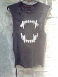 Black Cotton Crew Neck Sleeveless Shirts & Tops