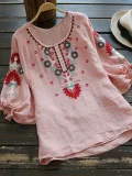 Embroidered Cotton-Blend Shirts & Tops