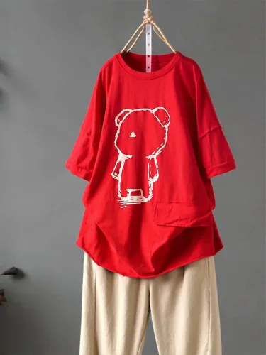Casual Round Neck Short Sleeve Shirts