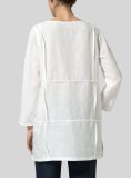 Patchwork Crew Neck Long Sleeve Shirts & Tops