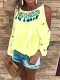 Sweet Long Sleeve Off Shoulder Casual Tops