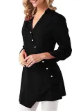 Chiffon Asymmetric Button Solid Shirt Collar Casual Blouse & Shirts